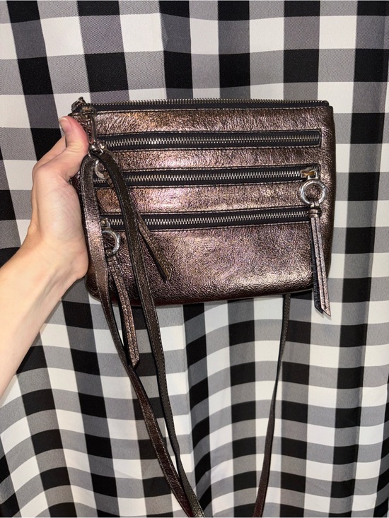 Brighton Handbags - Brighton Metallic Bronze Leather Crossbody Bag